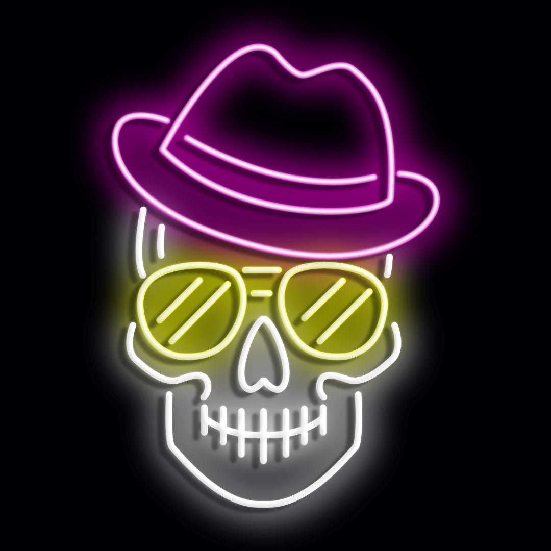 Personalised LED Neon Sign SKULL HAT - ScentiMelti Home Fragrance, Beauty & Gifts UK