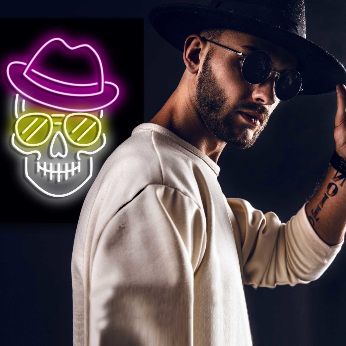 Personalised LED Neon Sign SKULL HAT - ScentiMelti Home Fragrance, Beauty & Gifts UK