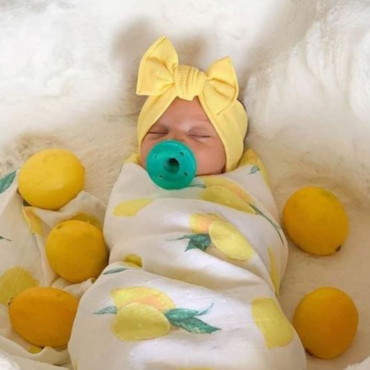 Muslin Swaddle Baby Blanket - Lemon - ScentiMelti Home Fragrance, Beauty & Gifts UK