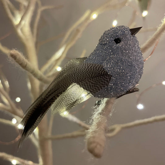 Light Blue Glitter Bird Tree Decoration - ScentiMelti Home Fragrance, Beauty & Gifts UK