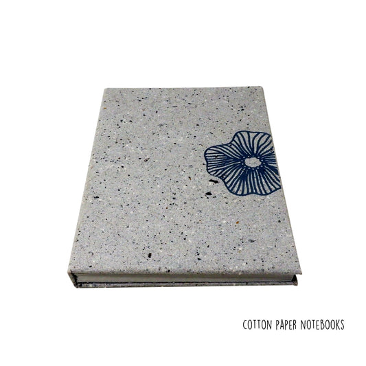 Upcyled Handmade Notebook A5 Grey Poppy Flower(HARD BOUND) SintraNaturals ScentiMelti Wax Melts