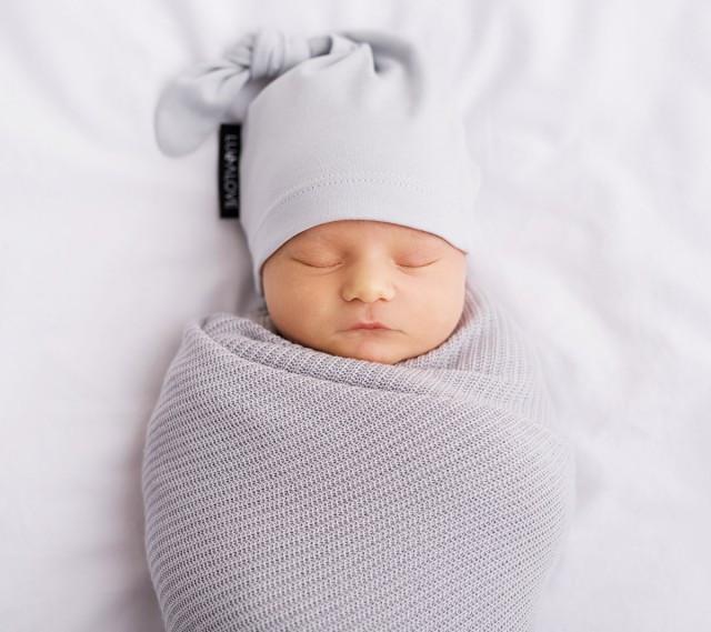 Light knitted bamboo swaddle blanket - Grey - ScentiMelti Home Fragrance, Beauty & Gifts UK