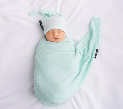 Light knitted bamboo swaddle blanket - Mint - ScentiMelti Home Fragrance, Beauty & Gifts UK