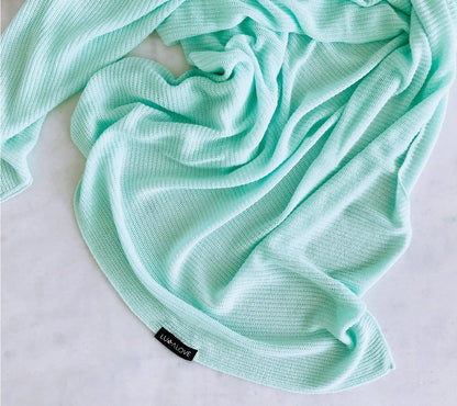 Light knitted bamboo swaddle blanket - Mint - ScentiMelti Home Fragrance, Beauty & Gifts UK