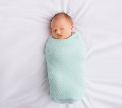 Light knitted bamboo swaddle blanket - Mint - ScentiMelti Home Fragrance, Beauty & Gifts UK