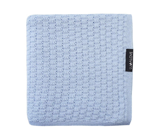 Light merino wool blanket & swaddle - blue - ScentiMelti Home Fragrance, Beauty & Gifts UK