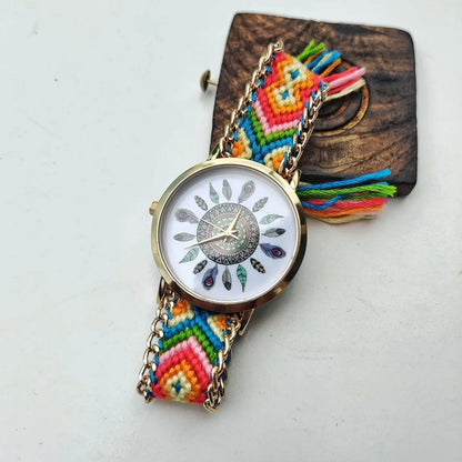 Boho Mandala Art Colourful Bracelet Bohemian Wrist Watch - ScentiMelti Home Fragrance, Beauty & Gifts UK