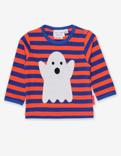 Organic Halloween Ghost Applique T-Shirt - ScentiMelti Home Fragrance, Beauty & Gifts UK