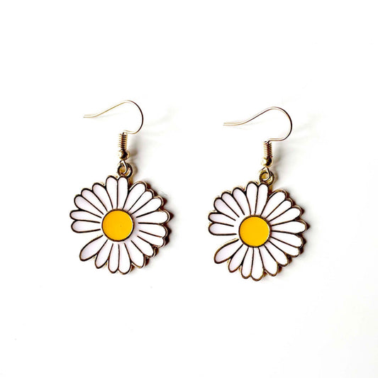 Daisy Enamel Charm Earrings - ScentiMelti Home Fragrance, Beauty & Gifts UK