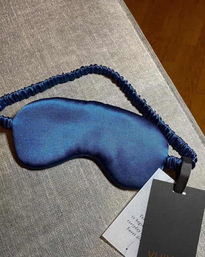 Silk Sleep Mask In Inky Blue - ScentiMelti Home Fragrance, Beauty & Gifts UK