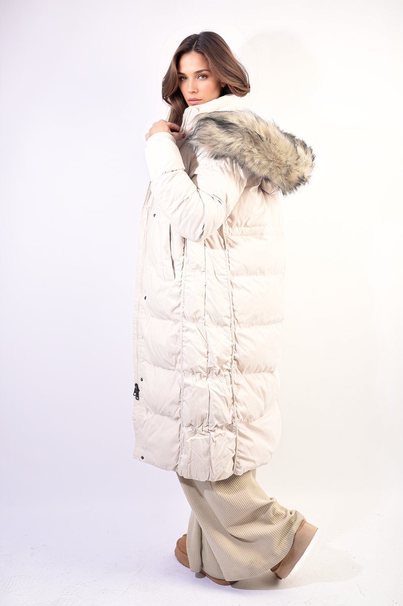 Maisie Longline Faux Fur Hooded Puffer Jacket