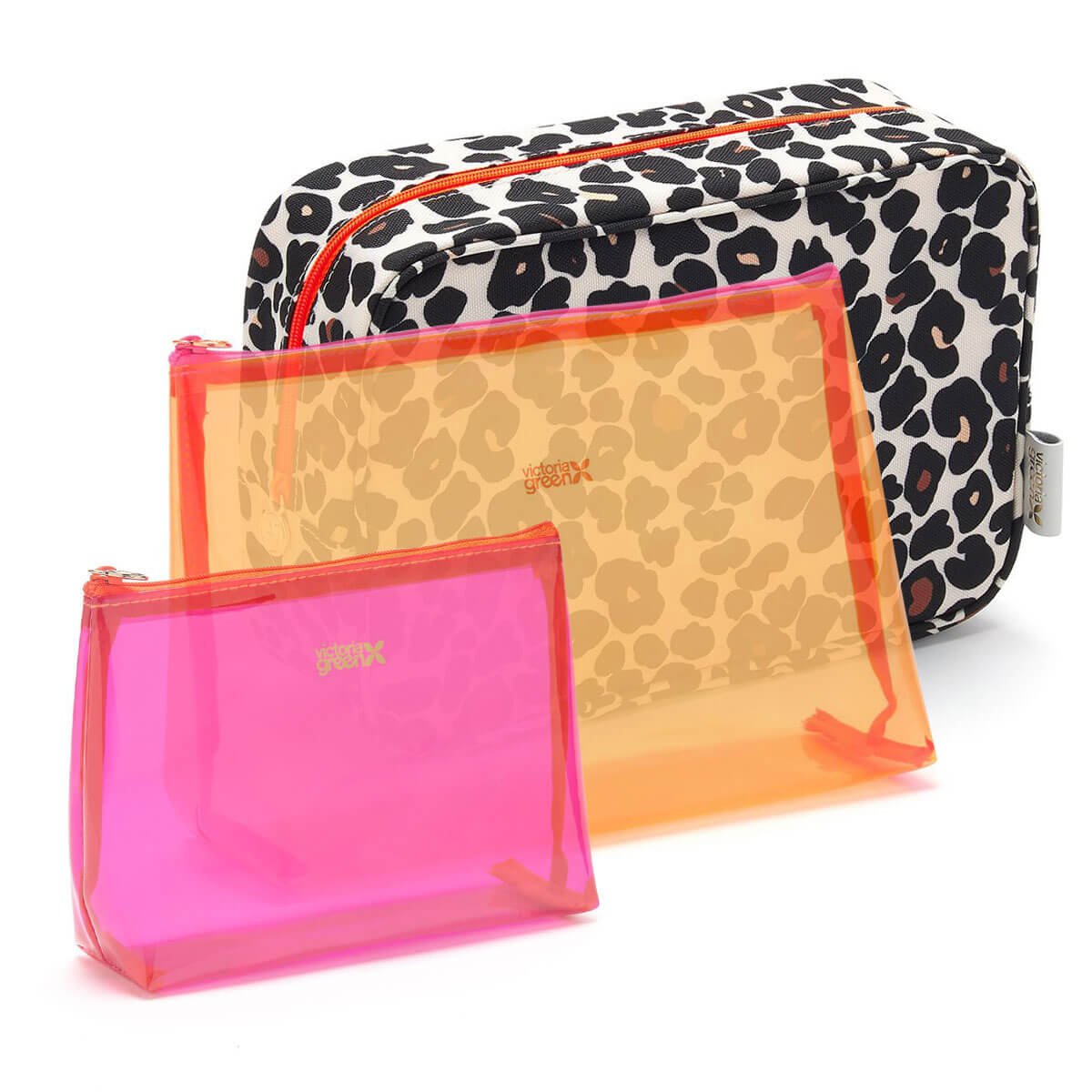 3 Piece Makeup Bag Set in Leopard Tan - ScentiMelti Home Fragrance, Beauty & Gifts UK