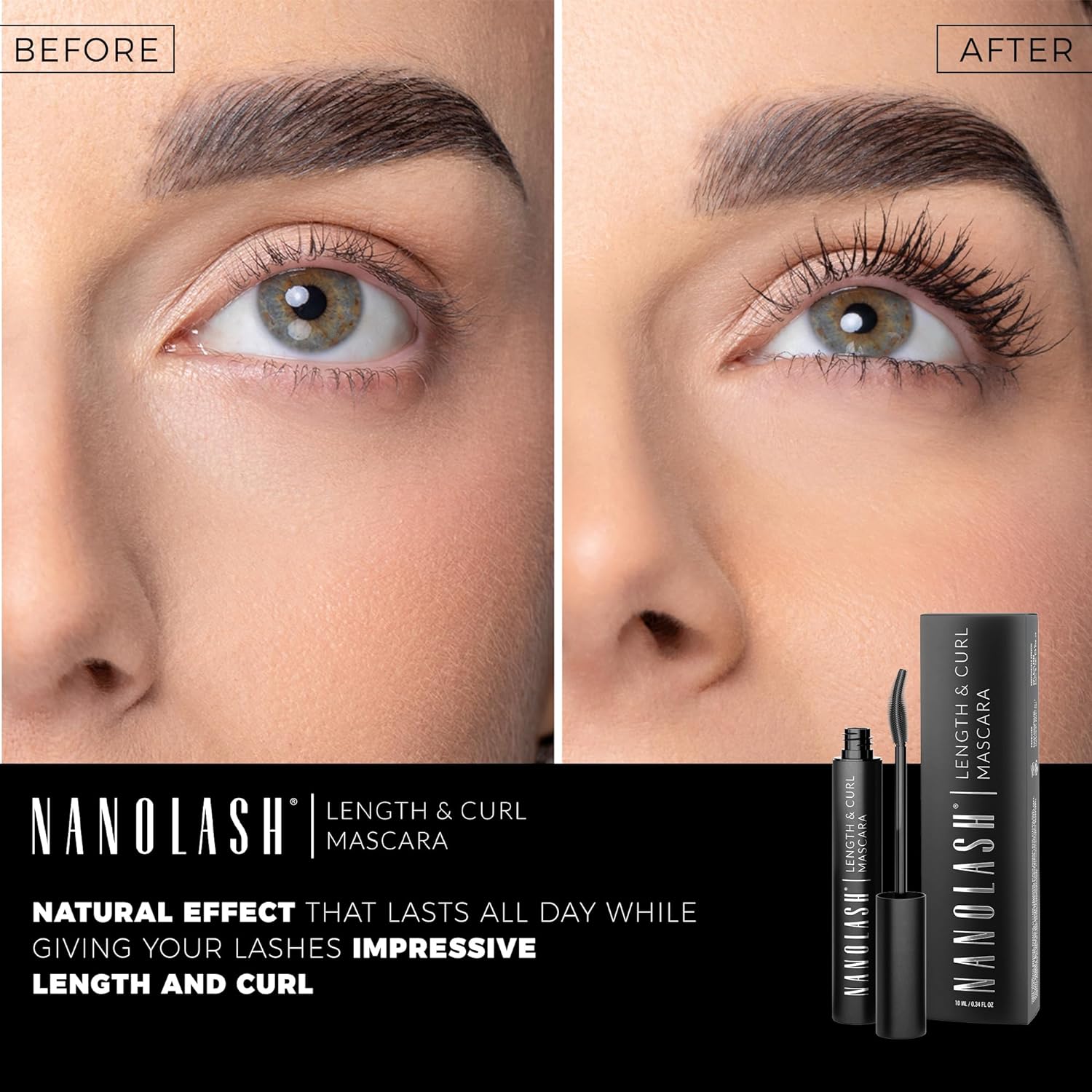 Nanolash Length&Curl Mascara 10 ml - lengthening and curling mascara, the effect of perfectly long and perfectly curled eyelashes, black mascara Beauty Goddess ScentiMelti Wax Melts