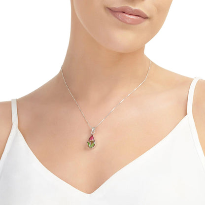 Miniature rose necklace by Shrieking Violet® Sterling silver teardrop pendant with a real rose - ScentiMelti Home Fragrance, Beauty & Gifts UK