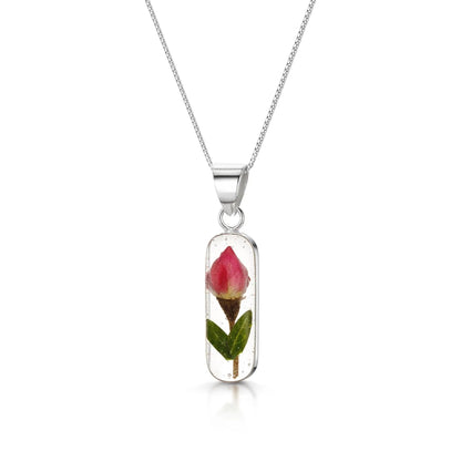 Miniature Rose necklace 'Leela' vertical bar pendant - ScentiMelti Home Fragrance, Beauty & Gifts UK