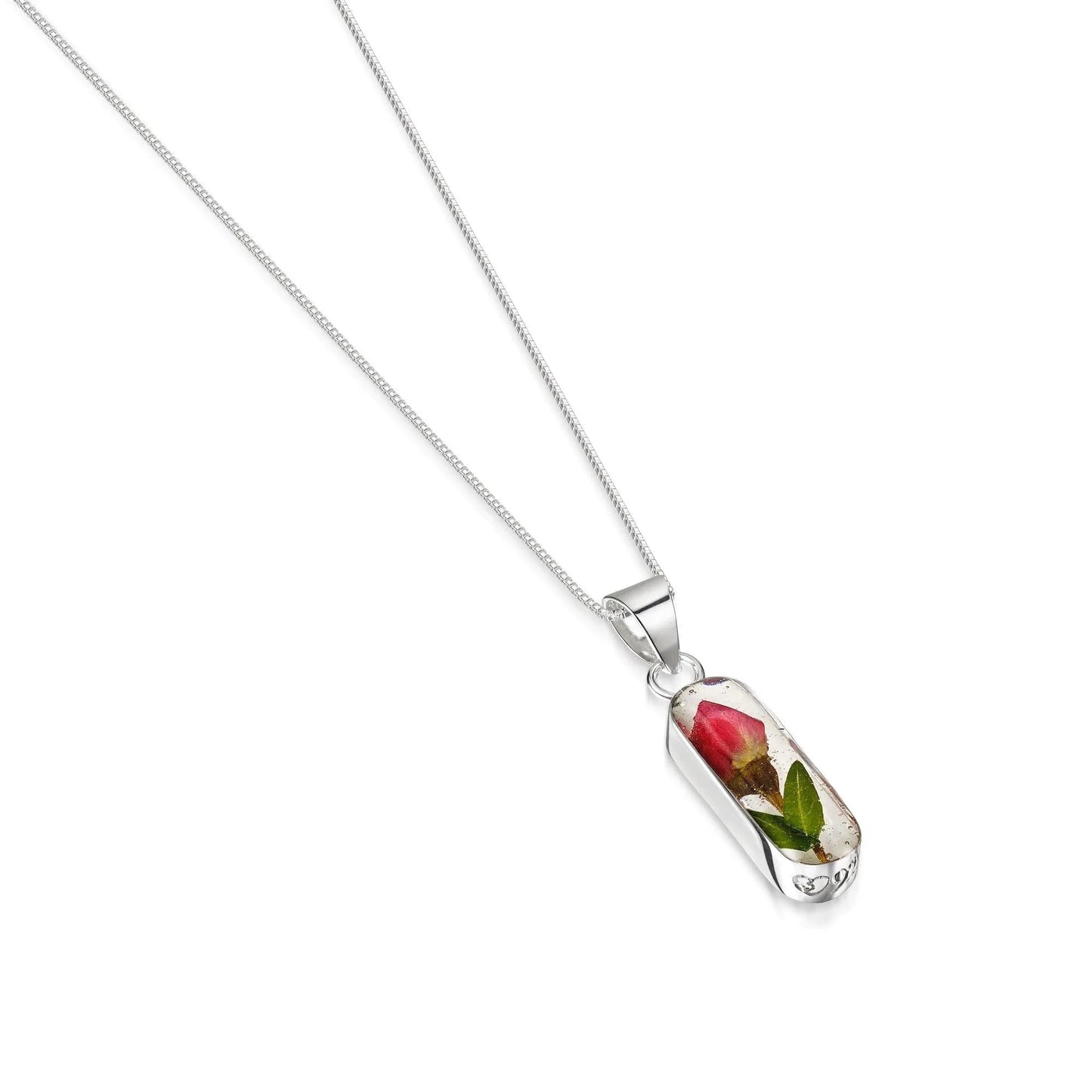 Miniature Rose necklace 'Leela' vertical bar pendant - ScentiMelti Home Fragrance, Beauty & Gifts UK