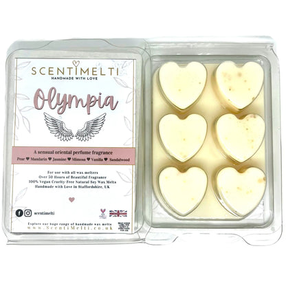 Olympia Perfume Heart Clamshell Wax Melts - ScentiMelti  Olympia Perfume Heart Clamshell Wax Melts