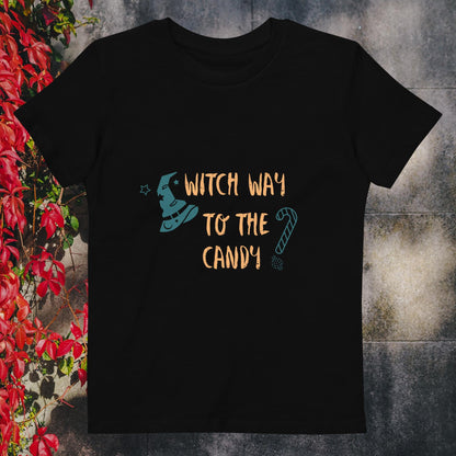 Organic cotton kids t-shirt witch way - ScentiMelti Home Fragrance, Beauty & Gifts UK