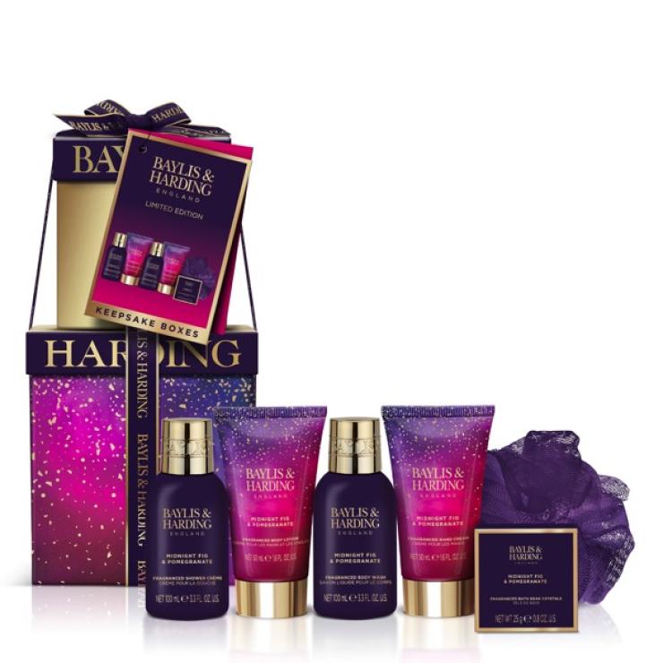 Baylis & Harding Midnight Fig & Pomegranate Luxury Pamper Present Gift Set - Vegan Friendly - ScentiMelti Home Fragrance, Beauty & Gifts UK