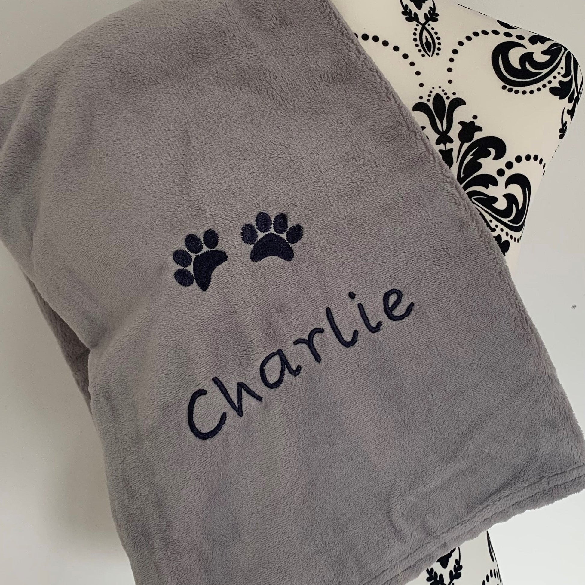 Pet Fleece Blanket - Paw Prints - Personalised Cool Beans Embroidery & Personalisation ScentiMelti Wax Melts