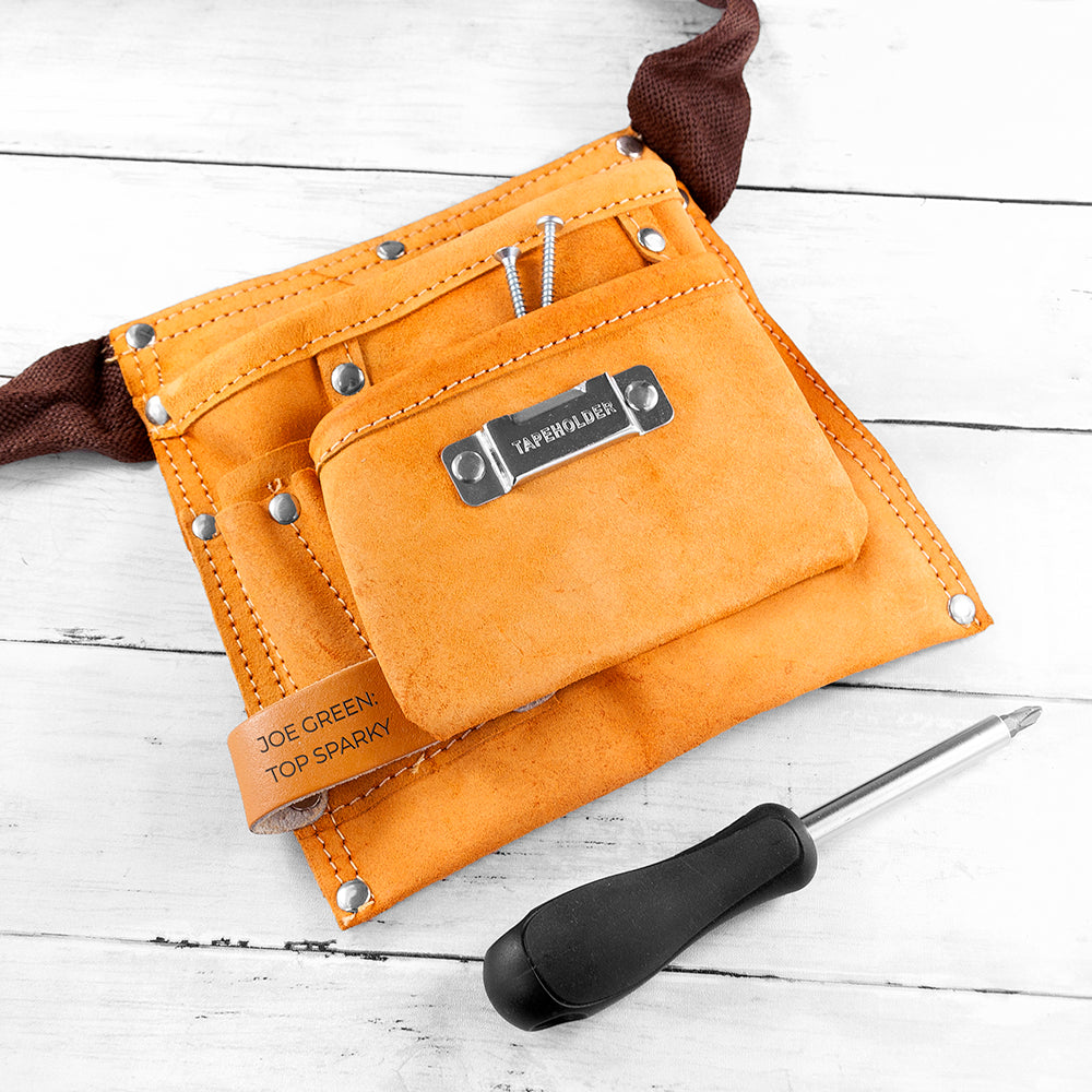 Personalised 6-pocket Leather Tool Belt Gifts Finder ScentiMelti Wax Melts