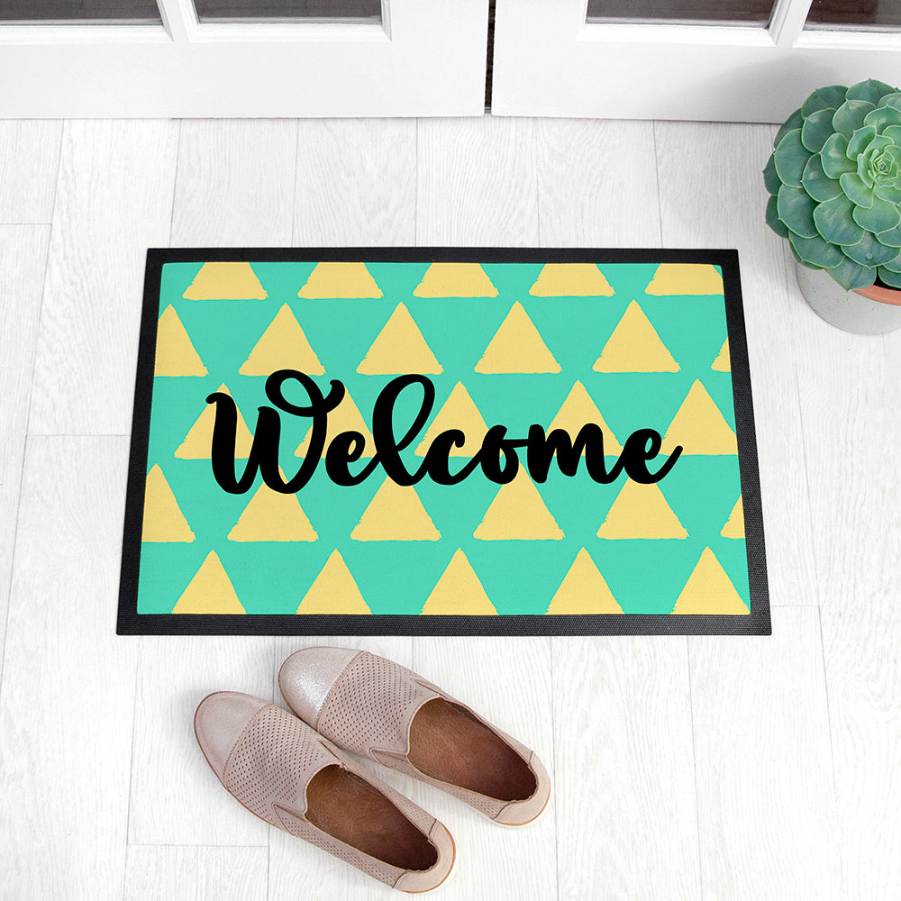 Personalised Triangle Pattern Doormat - ScentiMelti Home Fragrance, Beauty & Gifts UK