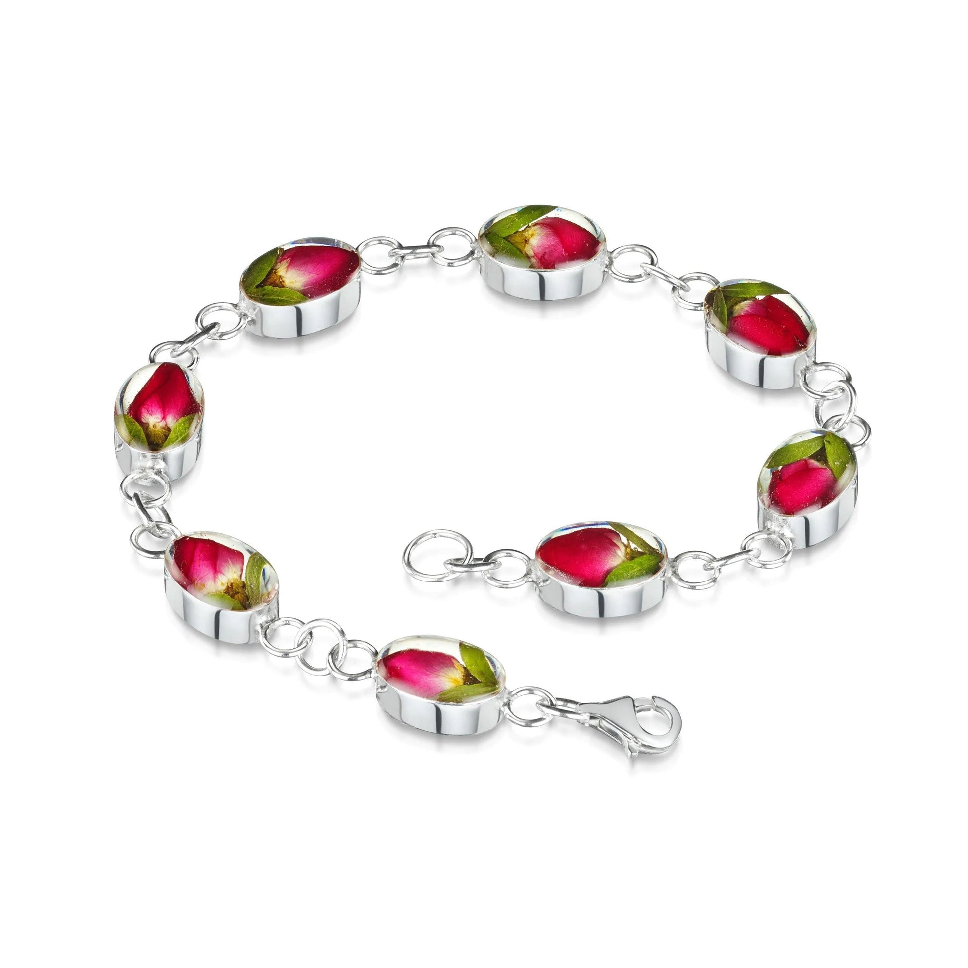 Handmade Silver Bracelet with Miniature Rosebuds by Shrieking Violet® - ScentiMelti Home Fragrance, Beauty & Gifts UK