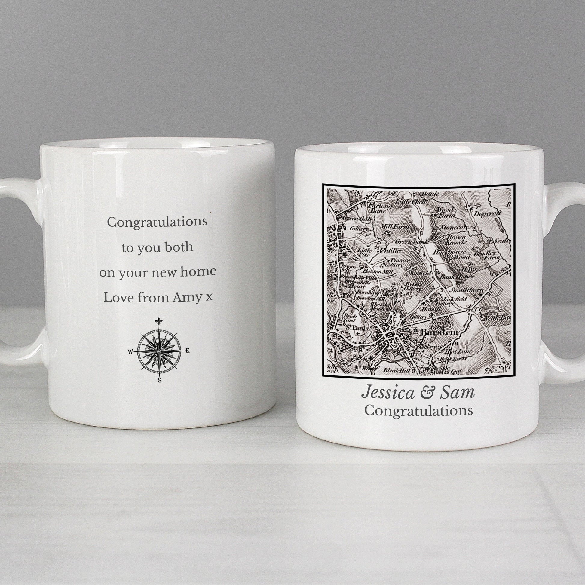 Personalised 1805 - 1874 Old Series Map Compass Mug Gifts Finder ScentiMelti Wax Melts