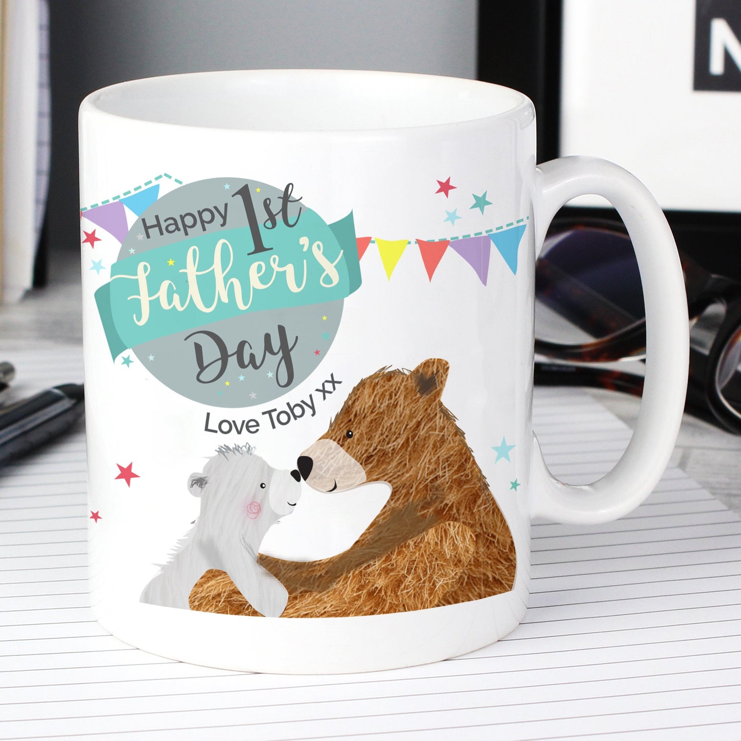 Personalised 1st Father's Day Daddy Bear Mug Gifts Finder ScentiMelti Wax Melts