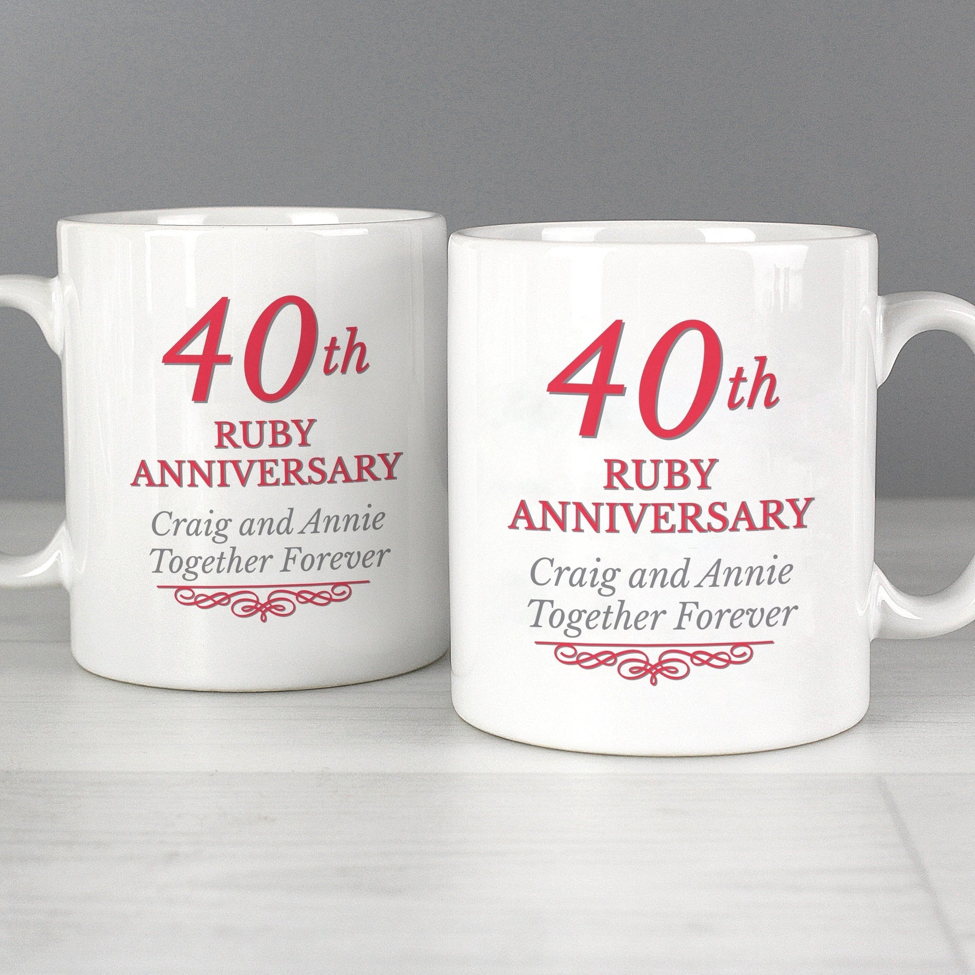 Personalised 40th Ruby Anniversary Mug Set Gifts Finder ScentiMelti Wax Melts