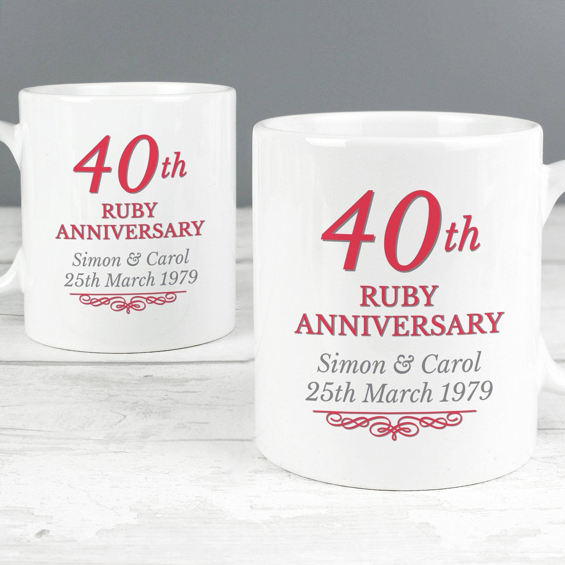 Personalised 40th Ruby Anniversary Mug Set Gifts Finder ScentiMelti Wax Melts