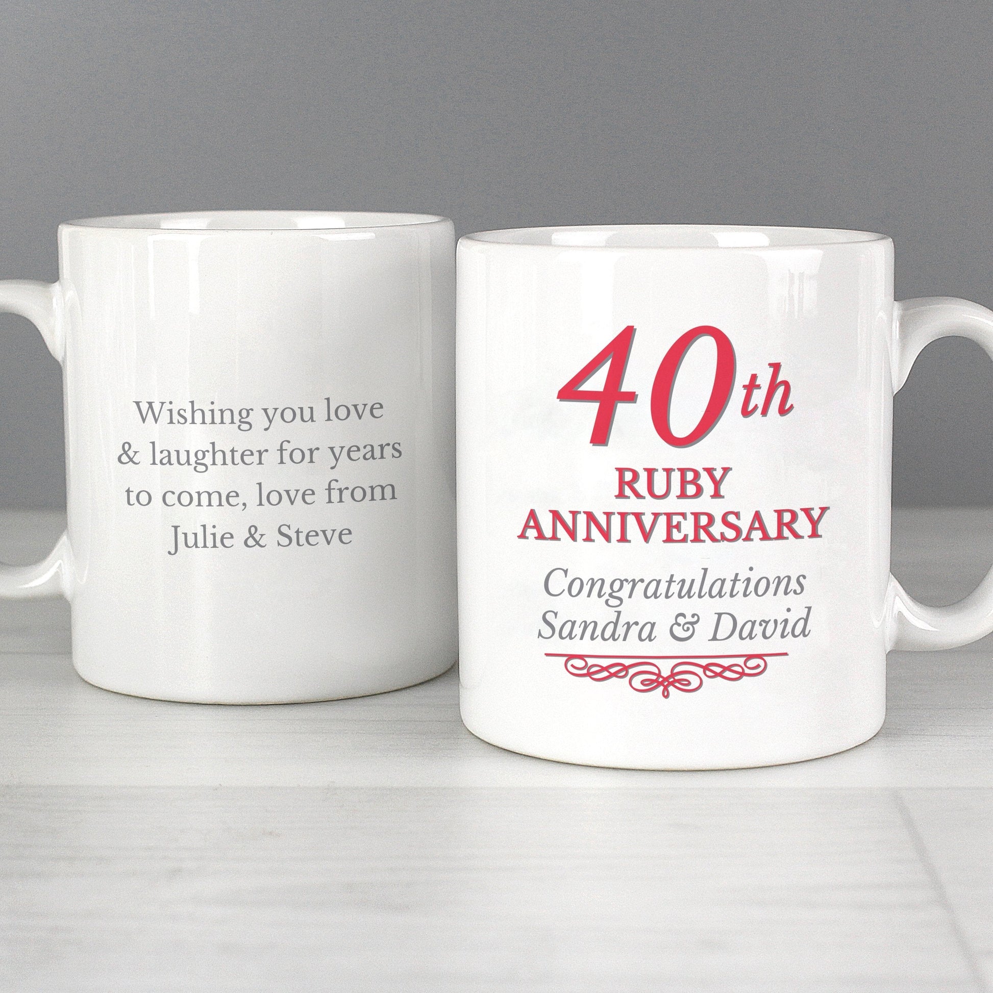 Personalised 40th Ruby Anniversary Mug Set Gifts Finder ScentiMelti Wax Melts