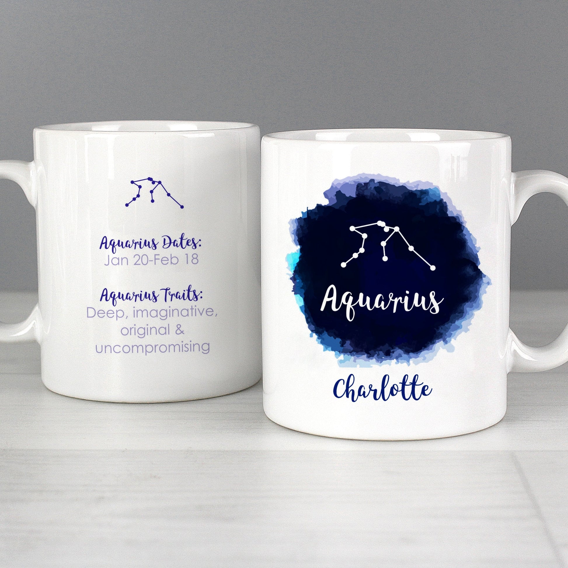 Personalised Aquarius Zodiac Star Sign Mug (January 20th - February 18th) Gifts Finder ScentiMelti Wax Melts