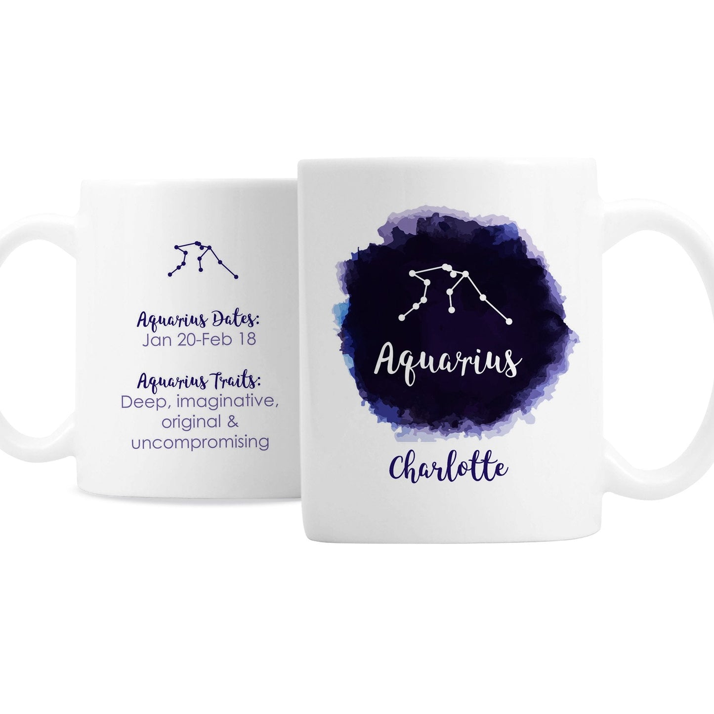 Personalised Aquarius Zodiac Star Sign Mug (January 20th - February 18th) Gifts Finder ScentiMelti Wax Melts