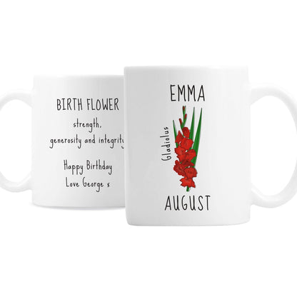 Personalised August Birth Flower - Gladioli Mug Gifts Finder ScentiMelti Wax Melts