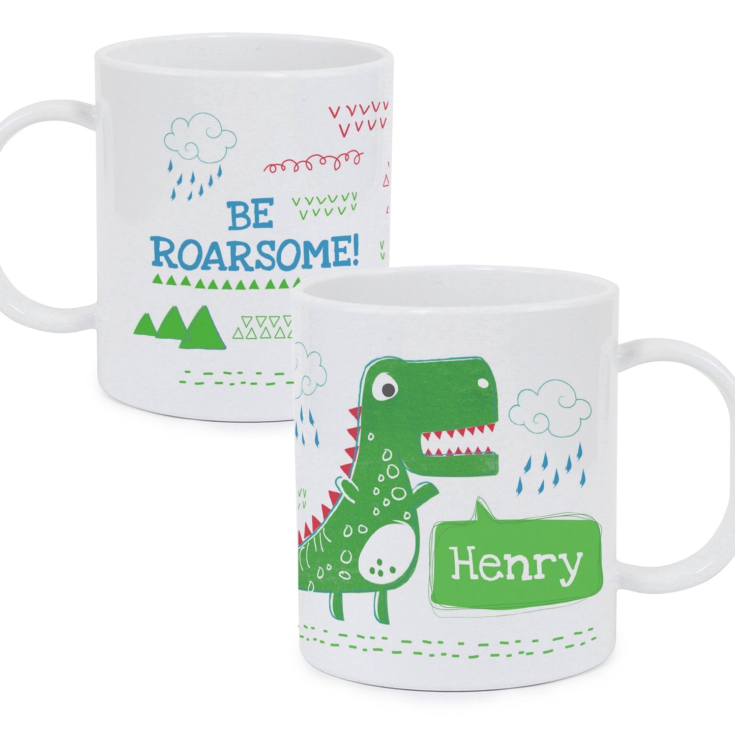 Personalised Be Roarsome Dinosaur Plastic Mug Gifts Finder ScentiMelti Wax Melts