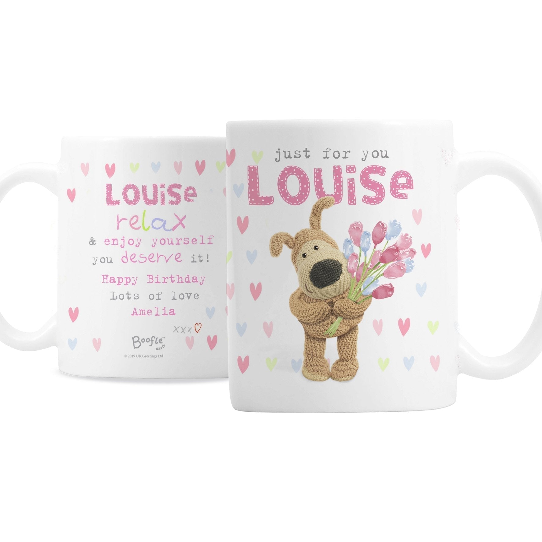 Personalised Boofle Birthday Flowers Mug Gifts Finder ScentiMelti Wax Melts