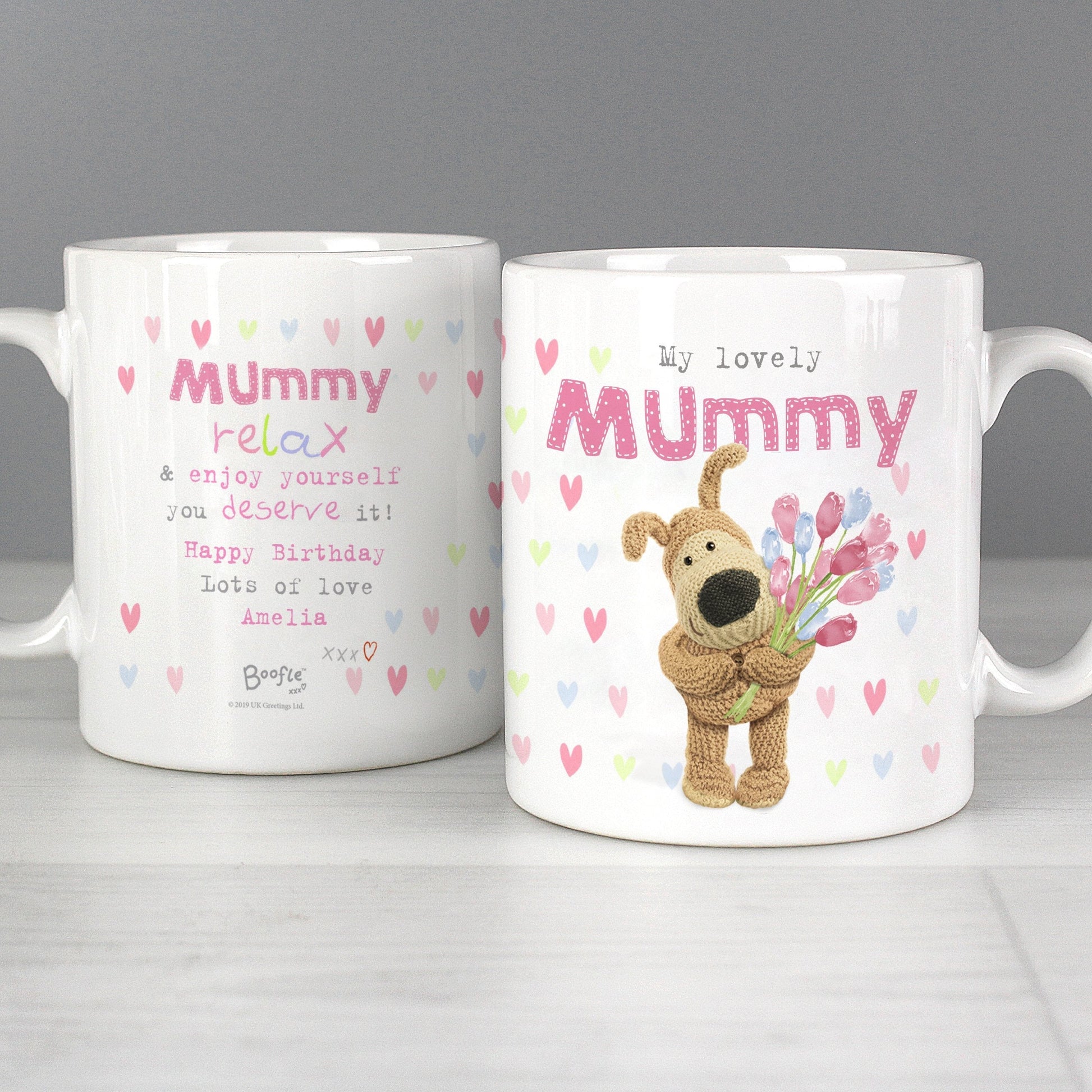 Personalised Boofle Birthday Flowers Mug Gifts Finder ScentiMelti Wax Melts