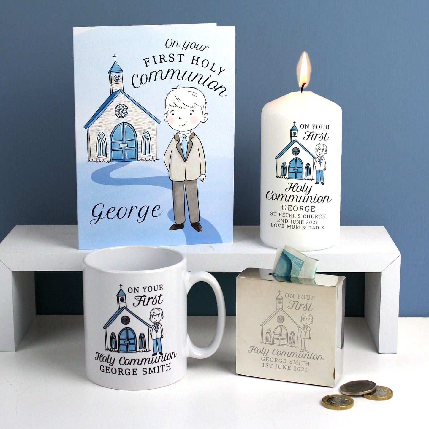 Personalised Boys First Holy Communion Mug Gifts Finder ScentiMelti Wax Melts