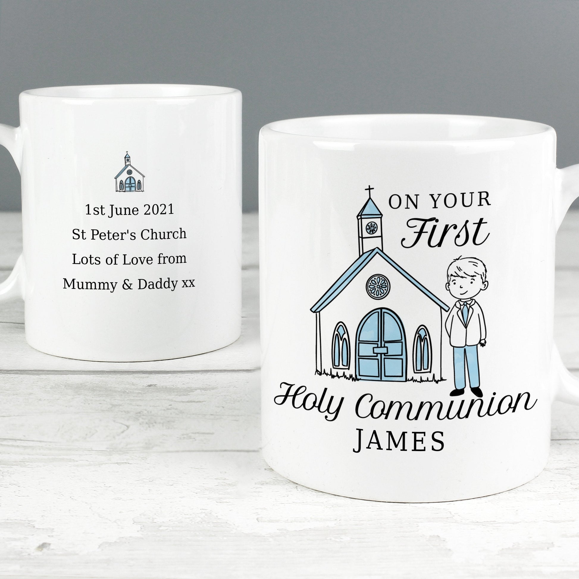 Personalised Boys First Holy Communion Mug Gifts Finder ScentiMelti Wax Melts