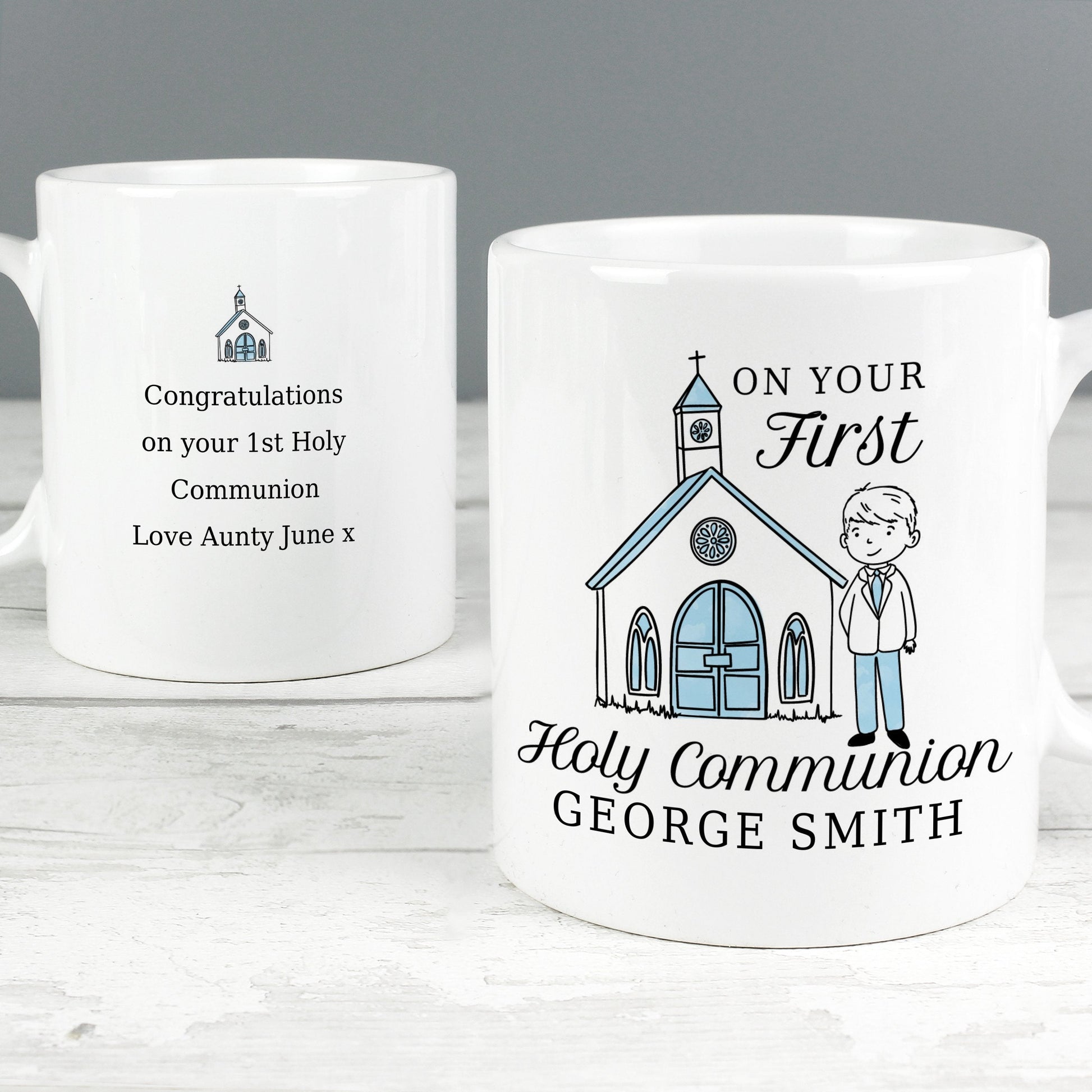 Personalised Boys First Holy Communion Mug Gifts Finder ScentiMelti Wax Melts