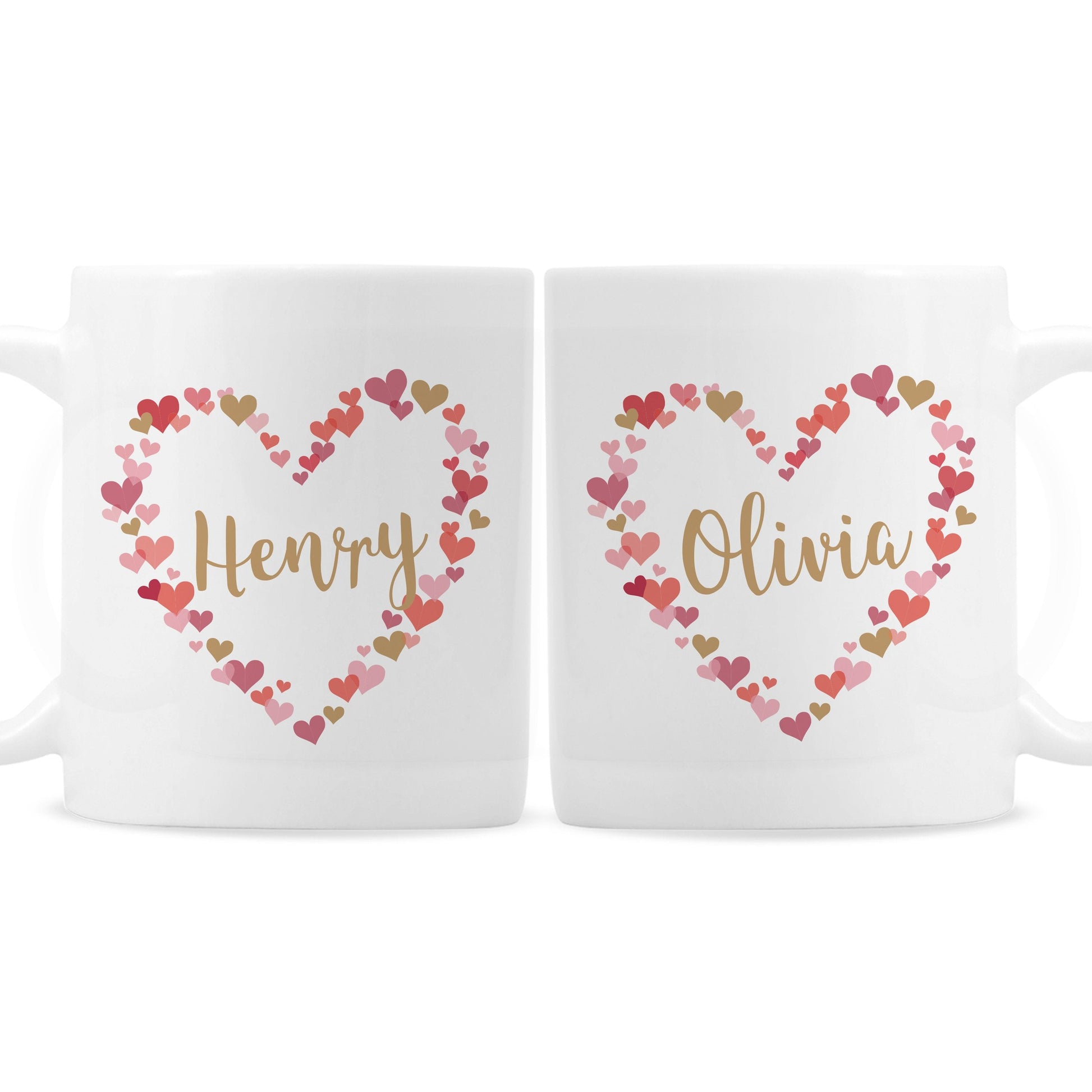 Personalised Confetti Hearts Wedding Mug Set Gifts Finder ScentiMelti Wax Melts