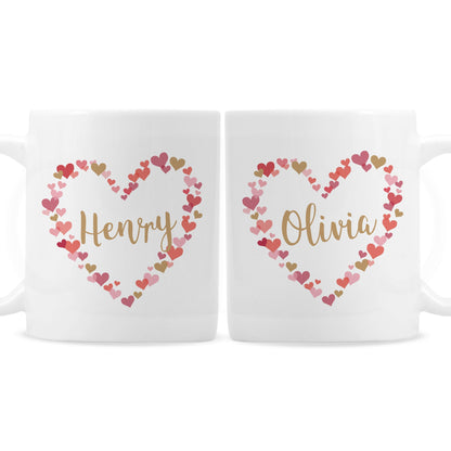 Personalised Confetti Hearts Wedding Mug Set Gifts Finder ScentiMelti Wax Melts