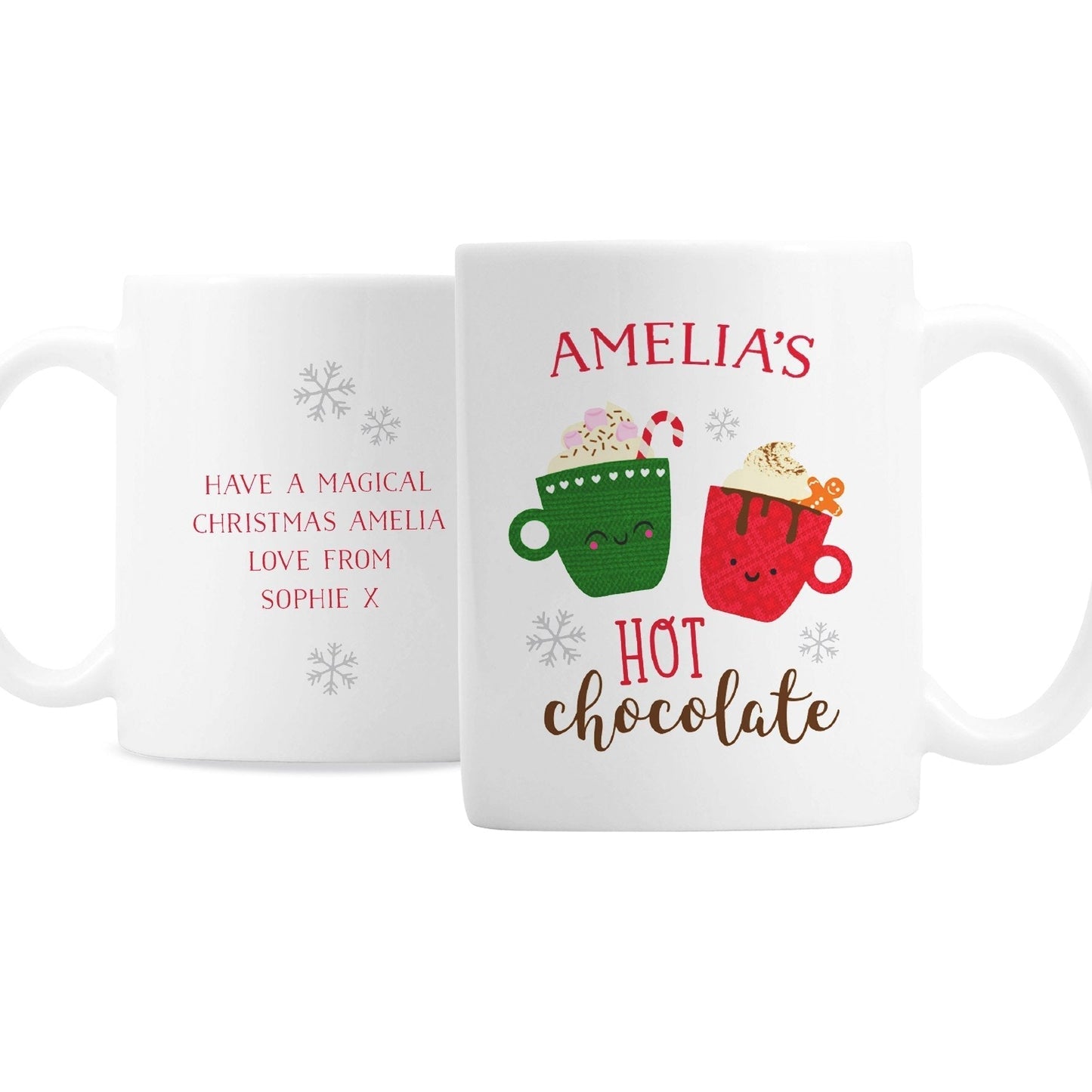 Personalised Cute Christmas Hot Chocolate Mug Gifts Finder ScentiMelti Wax Melts