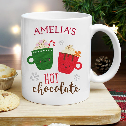 Personalised Cute Christmas Hot Chocolate Mug Gifts Finder ScentiMelti Wax Melts