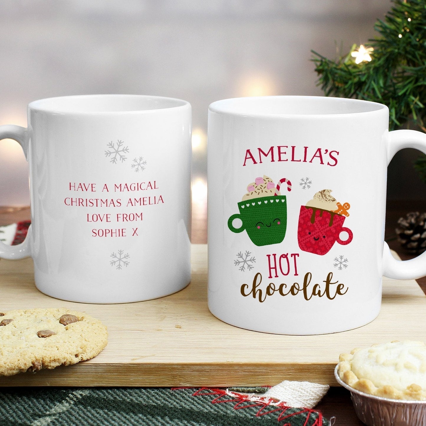 Personalised Cute Christmas Hot Chocolate Mug Gifts Finder ScentiMelti Wax Melts