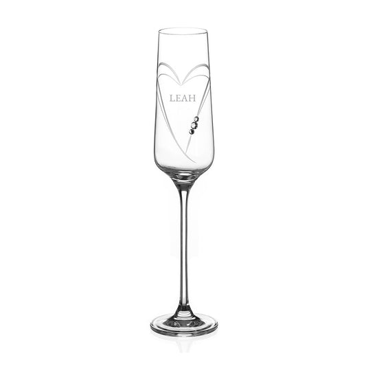 Personalised Hearts Champagne Flute With Swarovski Crystals - ScentiMelti Home Fragrance, Beauty & Gifts UK