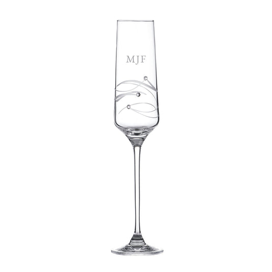 Personalised Spiral Champagne Flute With Swarovski Crystals - ScentiMelti Home Fragrance, Beauty & Gifts UK