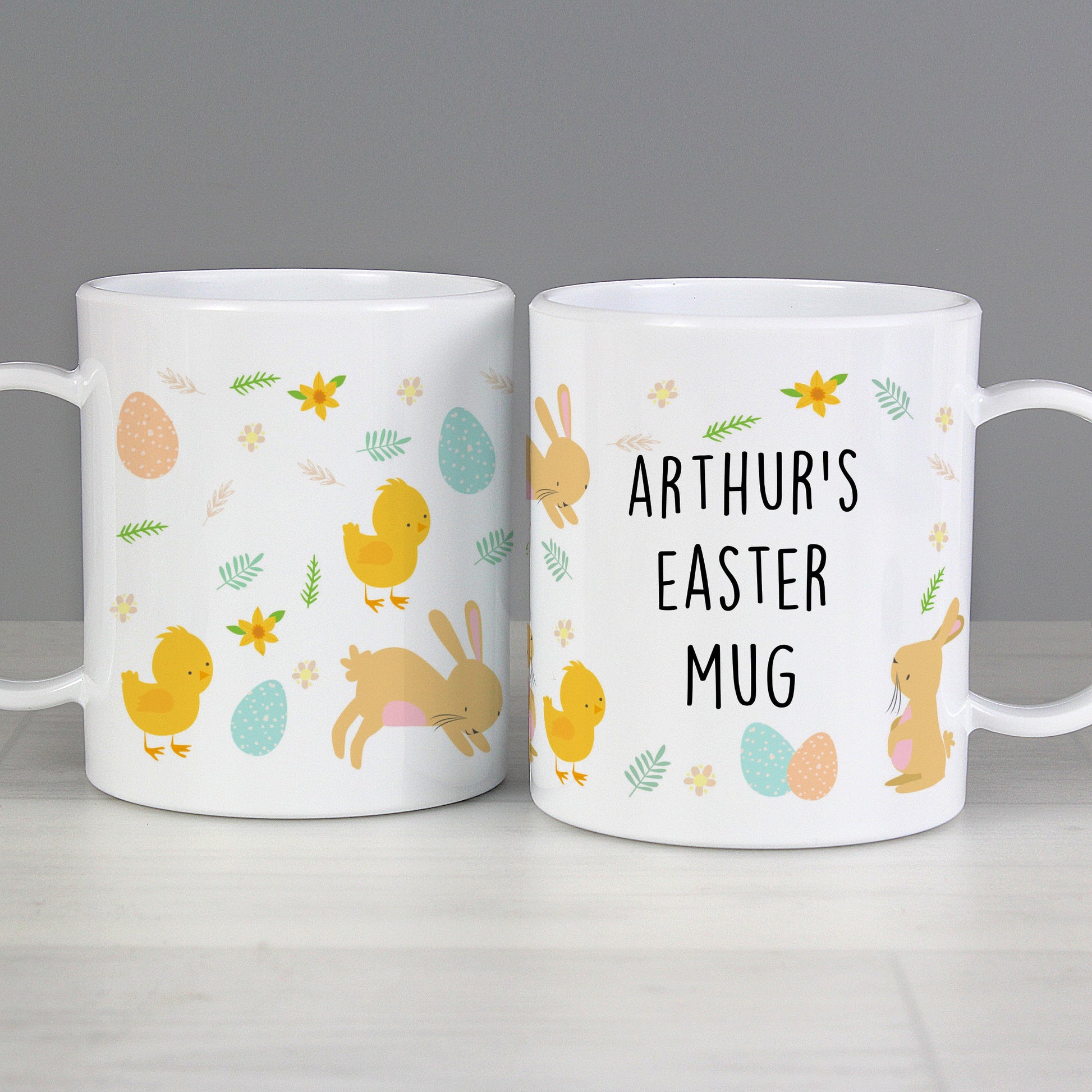 Personalised Easter Bunny & Chick Plastic Mug Gifts Finder ScentiMelti Wax Melts