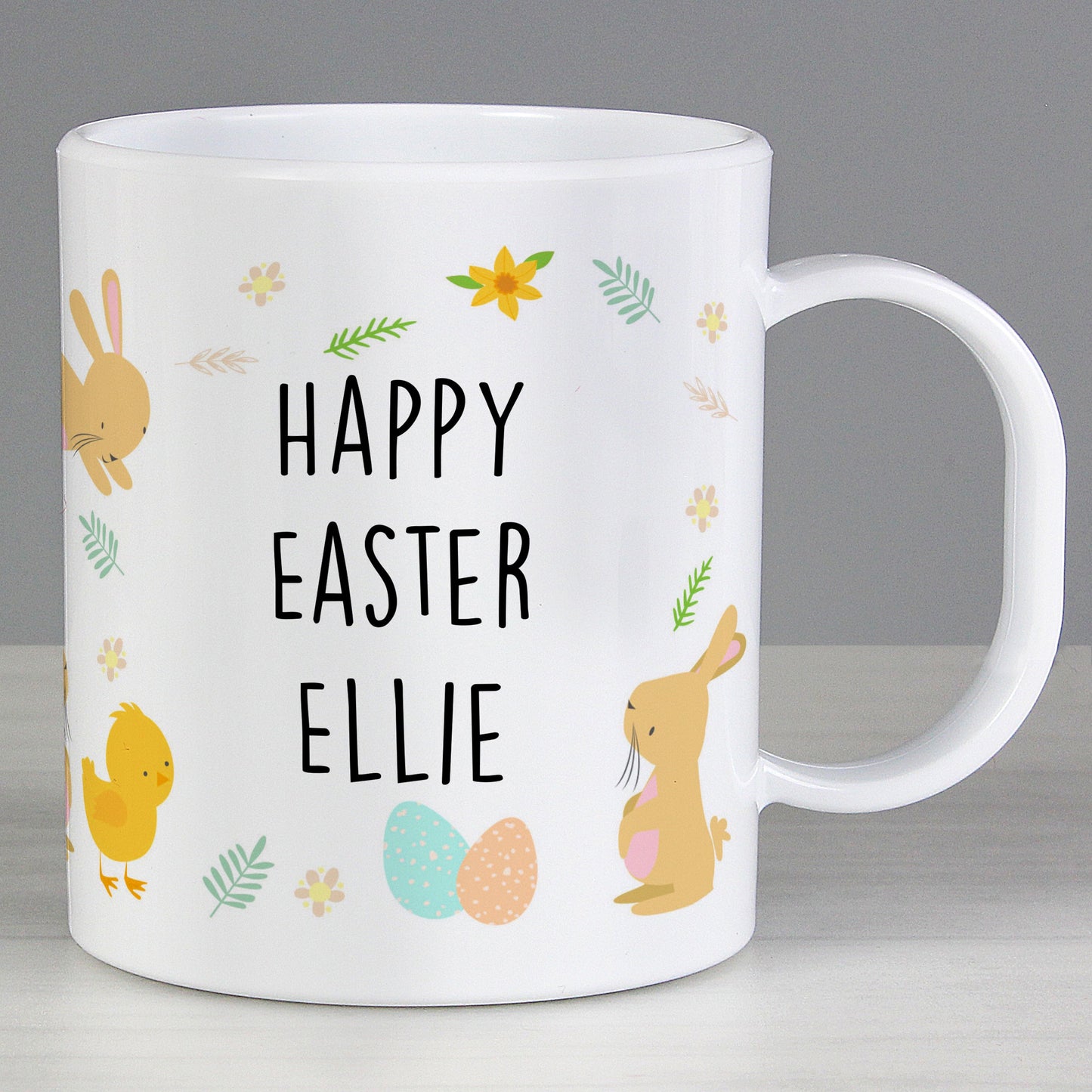 Personalised Easter Bunny & Chick Plastic Mug Gifts Finder ScentiMelti Wax Melts